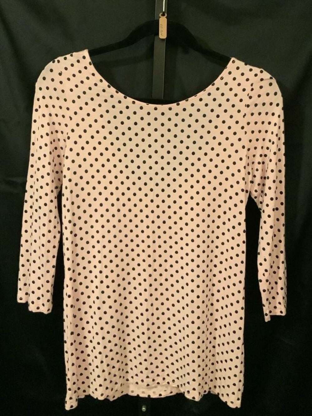 Guess Pink and Black Polka Dot 3/4 Sleeve Shirt